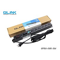 GLINK ปลั๊กไฟราง 6 ช่อง รุ่น GPDU-08K-5M สำหรับตู้แร็ค