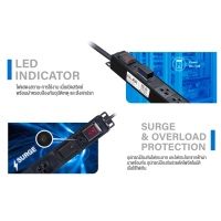 GLINK ปลั๊กไฟ 6 ช่อง สำหรับตู้แร็ค รุ่น GPDU-08K-5M