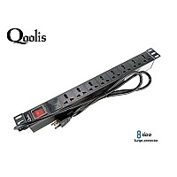 QOOLIS ปลั๊กไฟราง 8 ช่อง รุ่น PDU-8 สำหรับตู้แร็ค