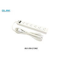 ปลั๊กไฟ 6 ช่อง GLINK รุ่น GLS-206 สายไฟ 1.5 เมตร ปลั๊กไฟ 6 ช่อง GLINK รุ่น GLS-206 สายไฟ 1.5 เมตร