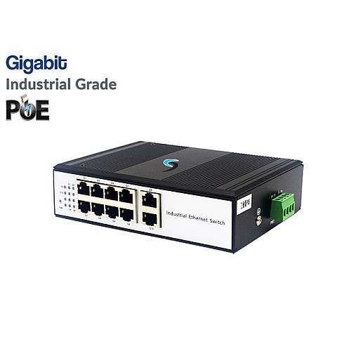Gigabit Industrial PoE Switch 8 Port + 2GE