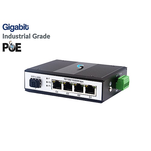 Gigabit Industrial PoE Switch 4 Port + 1SFP