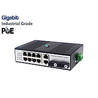 Gigabit IND POE Switch 8 POE + 2GE + 2SC