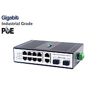 Gigabit IND POE Switch 8 POE + 2 LAN + 2SFP