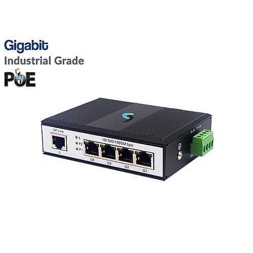 Gigabit IND POE Switch 4 POE + 1GE