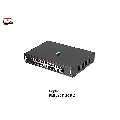 Gigabit PoE Switch 16 Port + 2GE (Small)