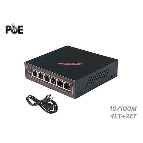 10/100M PoE Switch 4 Port + 2ET