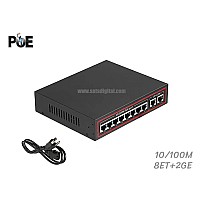 10/100M PoE Switch 8 Port + 2GE