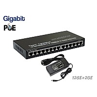 Gigabit POE Switch 12 POE + 2 LAN/1000