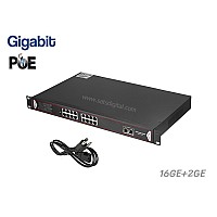 Gigabit POE Switch 16GE POE + 2GE (19")