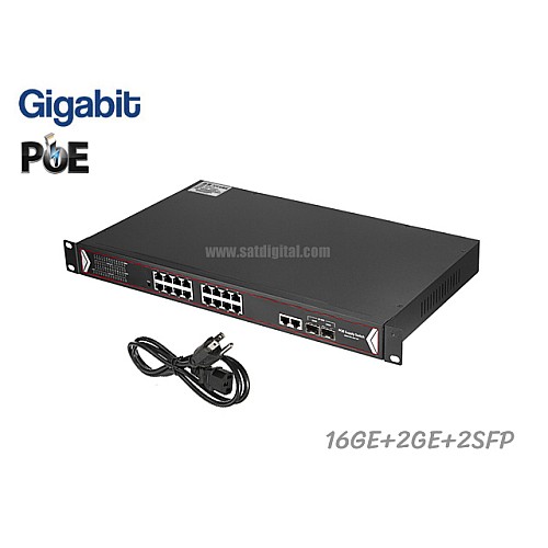 Gigabit PoE Switch 16 Port + 2GE + 2SFP