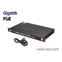 Gigabit POE Switch 24GE POE + 2GE + 2SFP (19")