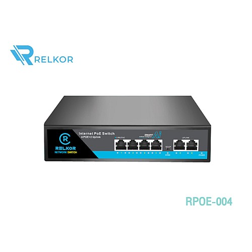 10/100M Relkor PoE Switch 4 Port + 2ET รุ่น RPOE-004