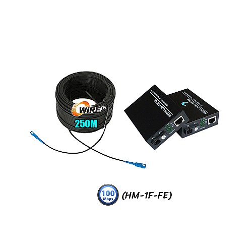 สายไฟเบอร์ออฟติก 1 Core 250 เมตร + Media BIDI 10/100