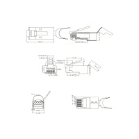 หัวแลน CAT7 FTP สำหรับสายแบบมีชีลด์ (คีมย้ำ)