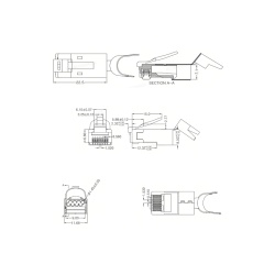 หัวแลน CAT7 FTP สำหรับสายแบบมีชีลด์ (คีมย้ำ) หัวแลน CAT7 FTP สำหรับสายแบบมีชีลด์ (คีมย้ำ)