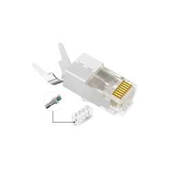 หัวแลน CAT7 FTP สำหรับสายแบบมีชีลด์ (คีมย้ำ) หัวแลน CAT7 FTP สำหรับสายแบบมีชีลด์ (คีมย้ำ)