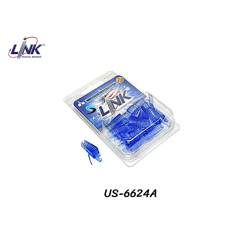 LINK | Plug Boots CAT6 สีฟ้าใส รุ่น US-6624A (10pcs)