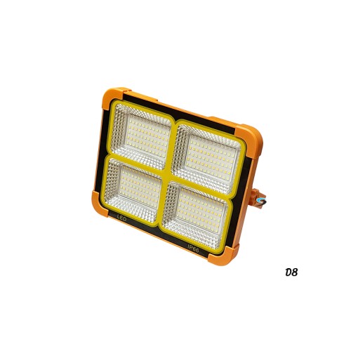 ไฟสปอตไลท์โซล่าเซลล์แบบพกพา รุ่น D8 แสงสว่าง 50W