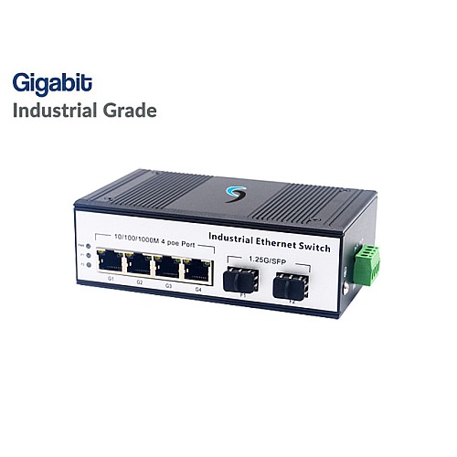 Gigabit Industrial Switch HUB 4 LAN + 2SFP