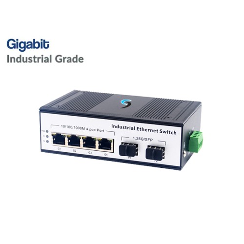 Gigabit Industrial Switch HUB 4 LAN + 2SFP