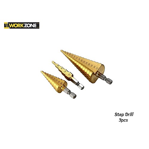 ดอกสว่านทรงเจดีย์ ขั้นบันได HSS Step Drill ชุด 3 ชิ้น