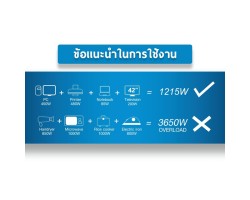 ปลั๊กไฟ 6 ช่อง GLINK รุ่น GLS-206 สายไฟ 5 เมตร