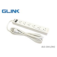 GLINK ปลั๊กไฟ 6 ช่อง รุ่น GLS-206 มาตรฐาน มอก. (3M)