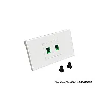 หน้ากากบล็อกไฟเบอร์ 2X4 พร้อมช่องเสียบ SC/APC 2 ช่อง