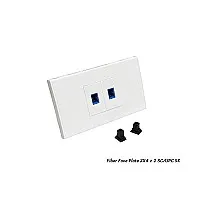 หน้ากากบล็อกไฟเบอร์ 2X4 พร้อมช่องเสียบ SC/UPC 2 ช่อง