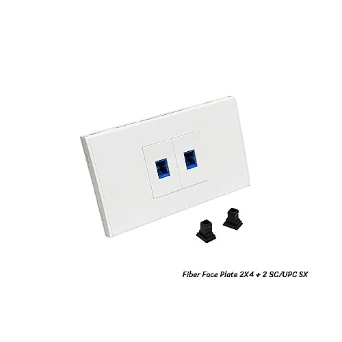 หน้ากากบล็อกไฟเบอร์ 2X4 พร้อมช่องเสียบ SC/UPC 2 ช่อง