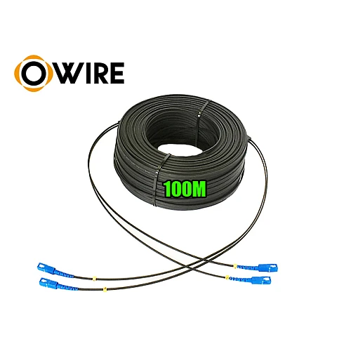 สายไฟเบอร์ออฟติก 2 Core SM เข้าหัว SC/UPC ยาว 100 เมตร