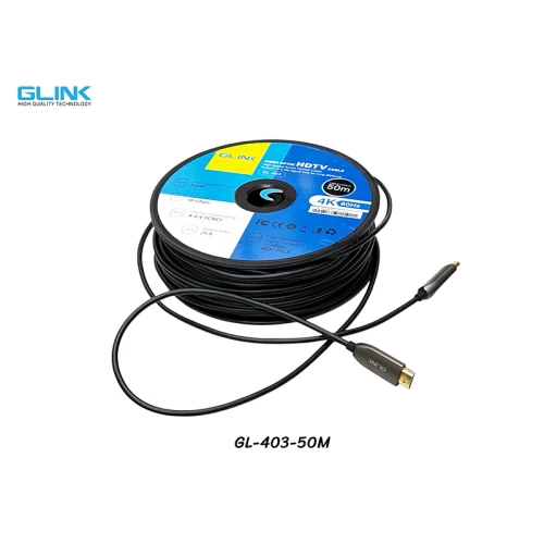 สาย HDMI ไฟเบอร์ออฟติก GLINK 4K@60Hz ยาว 50 เมตร