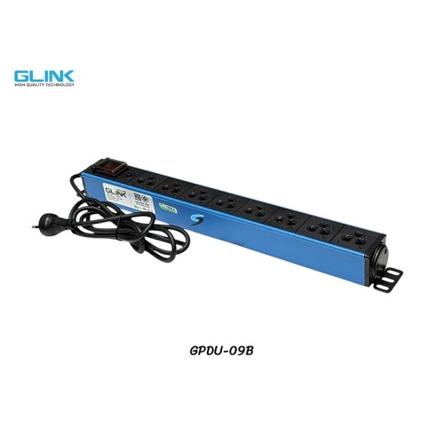 GLINK ปลั๊กไฟ 8 ช่อง สำหรับตู้แร็ค รุ่น GPDU-09B GLINK ปลั๊กไฟ 8 ช่อง สำหรับตู้แร็ค รุ่น GPDU-09B