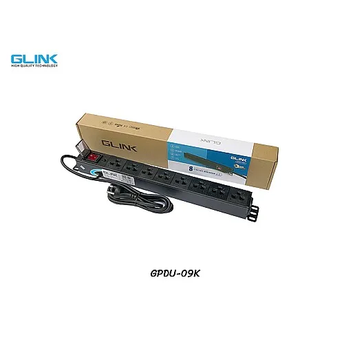 GLINK ปลั๊กไฟ 8 ช่อง สำหรับตู้แร็ค รุ่น GPDU-09K