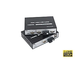 HDMI To Fiber Converter 1080p + USB 20KM (Loop Out)