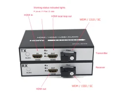 HDMI To Fiber Converter 1080p 20KM (Loop Out)