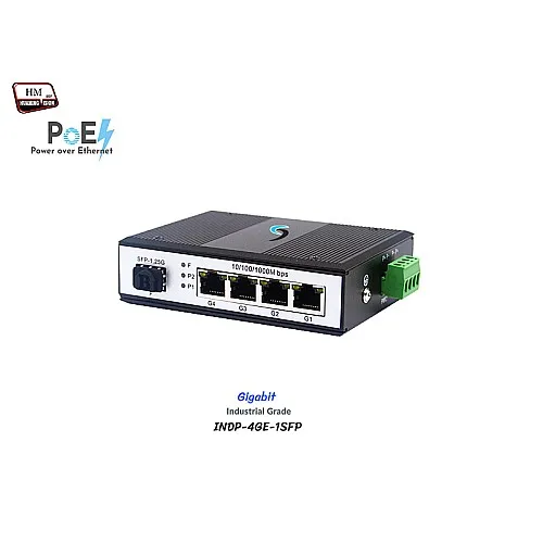 Industrial POE Switch 4-Port Gigabit + 1-Port SFP