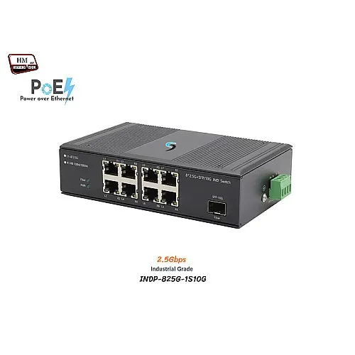 Industrial PoE Switch 2.5G 8-Port + 1SFP 10G Port