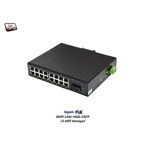 L2 Managed Gigabit IND PoE 16 Port + Uplink 2SFP