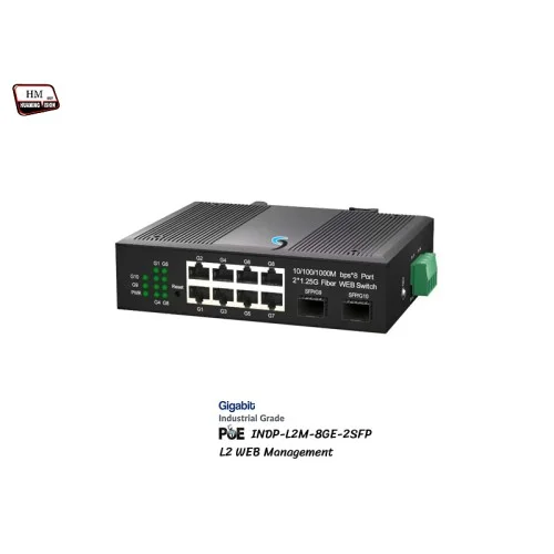 L2 Managed Gigabit IND PoE 8 Port + Uplink 2SFP