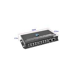 PCM Voice 8 Channel + 2 LAN /100 To Fiber Converter