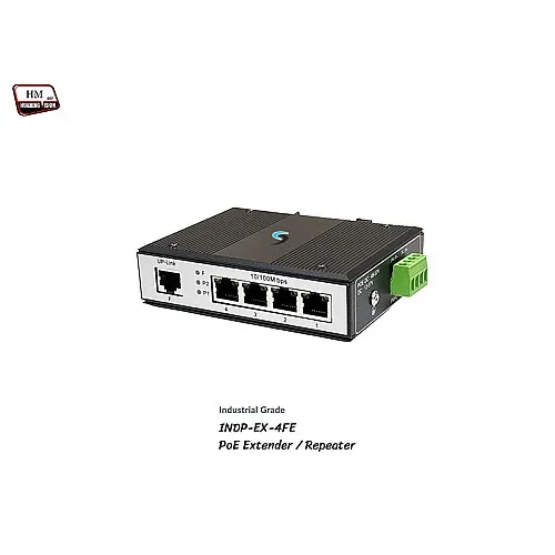 10/100 Industrial PoE Extender IN1 OUT4