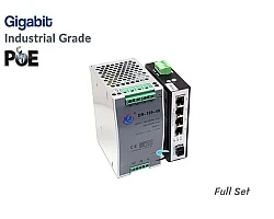 Gigabit Industrial PoE 4 Port + 1 SFP + IND Power