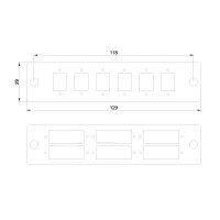 SNAP-IN Adapter Plate Steel 6SC Blue SM Duplex