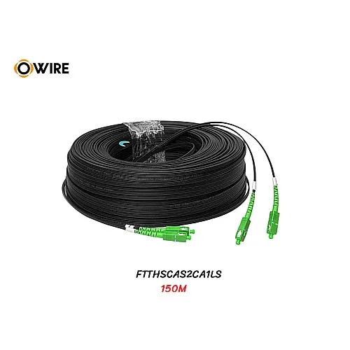 สายไฟเบอร์ออฟติก 2 Core SM เข้าหัว SC/APC ยาว 150 เมตร