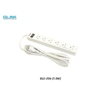 ปลั๊กไฟ 6 ช่อง GLINK รุ่น GLS-206 สายไฟ 1.5 เมตร