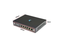 Gigabit PoE Switch 4 Port + 2 LAN GE Uplink