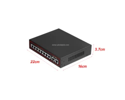 Gigabit PoE Switch 8 Port + 2 LAN GE Uplink