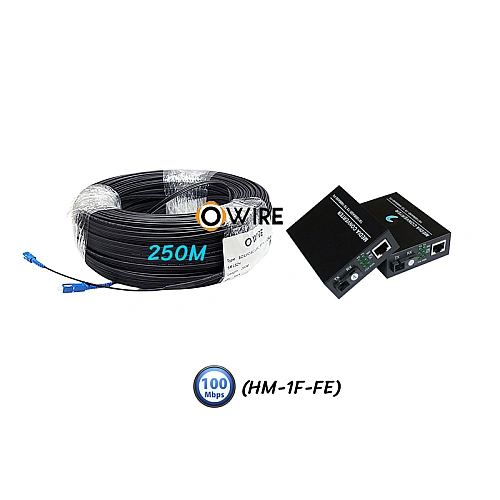 สายไฟเบอร์ออฟติก 1 Core 250 เมตร + Media BIDI 10/100